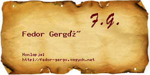 Fedor Gergő névjegykártya